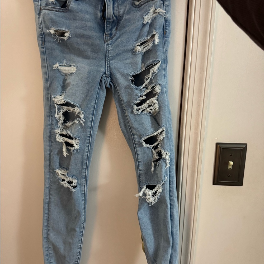 Distressed Light Blue Women's Jeans